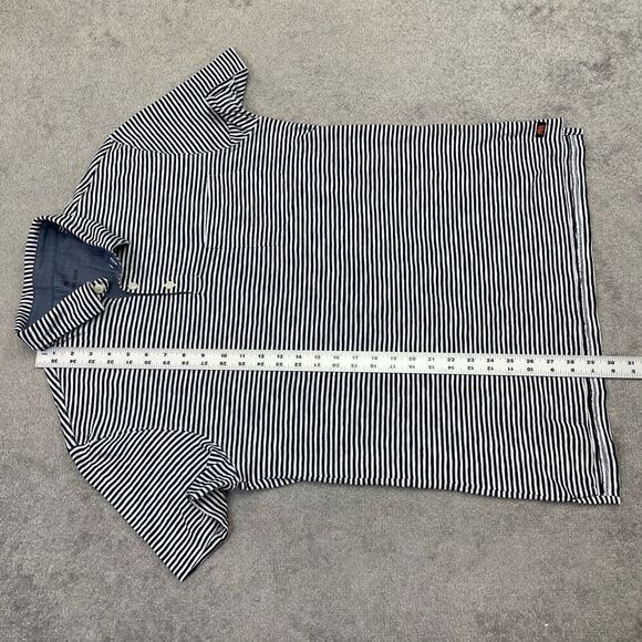 NWT The Normal Brand Mens Striped Vintage Slub Pocket Polo Shirt Navy Medium - Picture 7 of 7